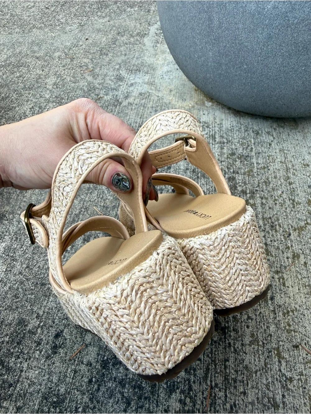 Lucky Brand Lunar Coastal Sandal Platform Espadrille Wedge in Natural Beige - 8